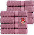 Ample Decor 100% Cotton Grape Purple Hand Towel for Kitchen Set of 8, Absorbent Premium Quality, for Bathroom, Hotel, Spa, Gym, Kitchen - 18 X 28 Inch