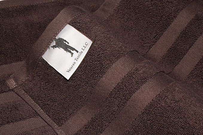 Veteran Textile LLC - 6 Pieces-Turkish Cotton - Luxury Towel Set for Bathroom & Kitchen, 2 Bath Towels, 2 Hand Towels & 2 WashCloths *Valued $79.99* (Dark Chocolate)