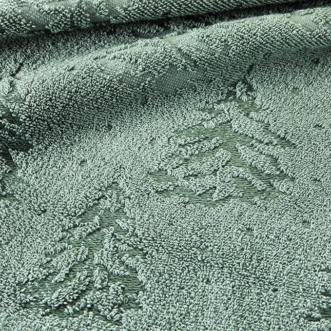 SKL Home Fall/Winter/Christmas Wispy Trees Premium Cotton Blend 2-Piece Hand Towel Set, 500 GSM, Soft & Absorbent Jacquard, Decorative for Bath/Kitchen/Bar & Gift, Sage