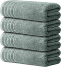 Avalon Towels Bath Towels Set of 4, Size 30 x 60 Inches, Highly Soft and Absorbent, Quick Drying, Lightweight, Perfect for Daily Use (Light Grey)