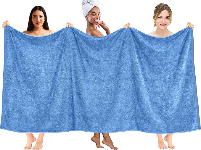 DAN RIVER Pack of 1 Bath Sheet 40x80 Inches, Luxury Bath Towel Set, Extra Large and Quick Dry Soft Cotton Towels - Medium Blue