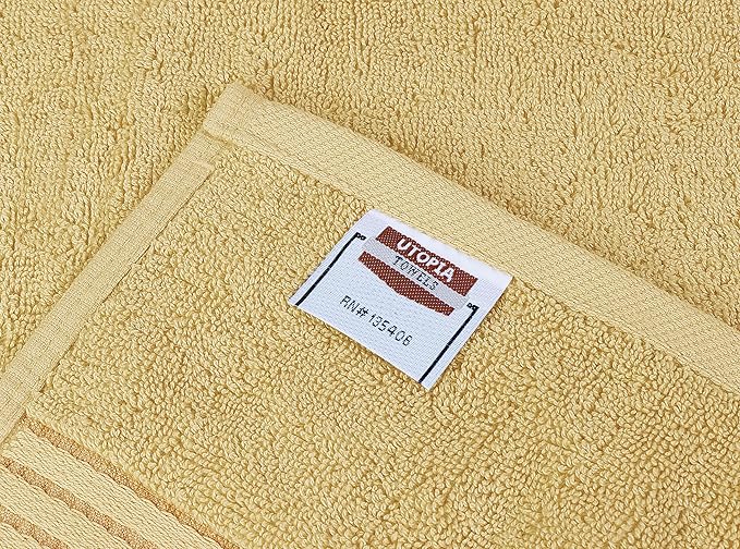 Utopia Towels 8 Piece Premium Towel Set, 2 Bath, 2 Hand, and 4 Washcloths, 100% Ring Spun Cotton, Highly Absorbent Towels for Bathroom, Sports, and Hotel, Beige