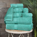 BLUENILEMILLS Madison Egyptian Cotton Towels, Towel Set for Bathroom, Shower, Hotel, Plush, 800 GSM, Highly Absorbent and Ultra-Soft Towels, Bath Essentials, 8 Piece Assorted Towel Set, Turquoise