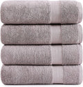LANE LINEN 100% Mercerized Cotton Bath Sheets Set of 4 (35"x66") - Premium Quality Ring Spun Tech, Eco Friendly Extra Large Towel Sets - Oeko-TEX Certified, Daily Use Bathroom Towels - Platinum