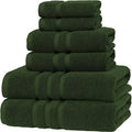 Luxury Hotel & Spa, Turkish Cotton Dark Green Towels Bathroom Sets | 6 Pieces Dark Green Bath Towels Soft and Absorbent Green Towel Set for Your Bathroom