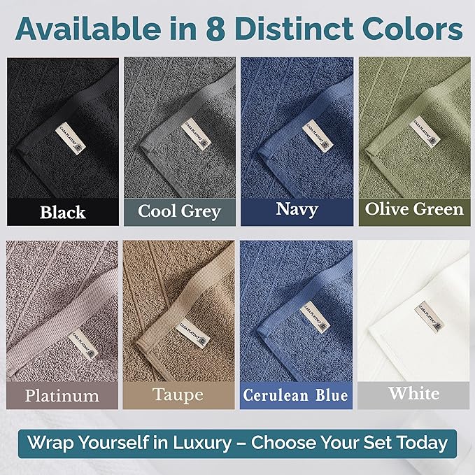 Casa Platino Hand Towels Pack of 6 (16"x28") - Spa & Hotel Quality - 100% Luxury Cotton, Ring Spun - Quick Dry, Ultra Soft & Absorbent Bath Hand Towels for Bathroom & Salon - Pre Shrunk - Navy Blue
