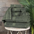 BLUENILEMILLS Madison Egyptian Cotton Towels, Towel Set for Bathroom, Shower, Hotel, Plush, 800 GSM, Highly Absorbent and Ultra-Soft Towels, Bath Essentials, 8 Piece Assorted Towel Set, Forest Green