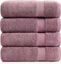 LANE LINEN Premium Bath Towels Set of 4 (28"x54") - 100% Ring Spun Cotton Bathroom Towel 4 Pack - Quick Drying, Super Soft, Durable & Absorbent Large Towels Set - Oeko Tex Certified - Wistful Mauve