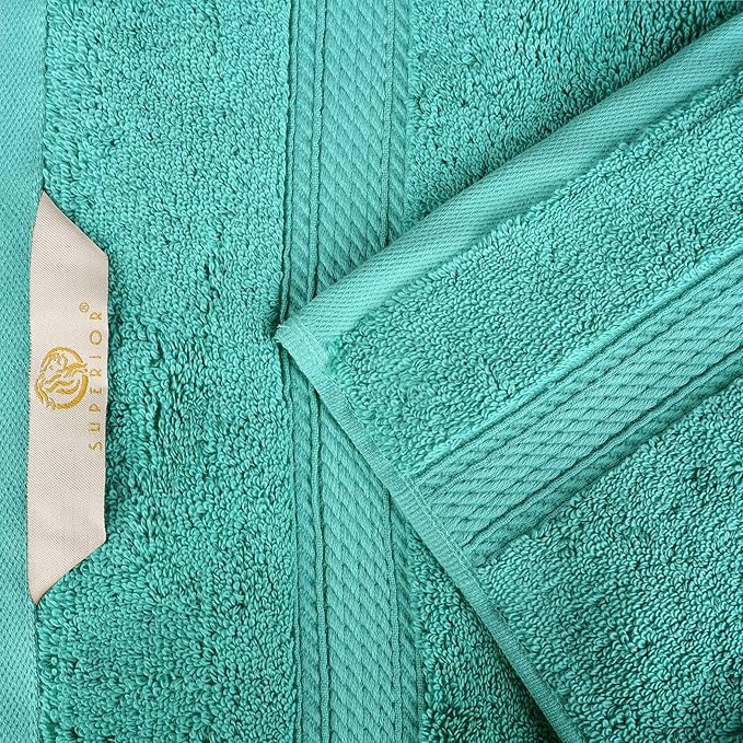 BLUENILEMILLS Madison Egyptian Cotton Towels, Towel Set for Bathroom, Shower, Hotel, Plush, 800 GSM, Highly Absorbent and Ultra-Soft Towels, Bath Essentials, 8 Piece Assorted Towel Set, Turquoise